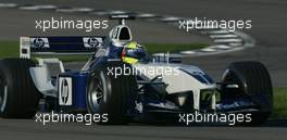 29.09.2002 Indianapolis, USA, F1 in Indianapolis, Sonntag 29.09.2002, Warmup, Ralf Schumacher (BMW WilliamsF1, FW24, Nr. 05) auf der Strecke, 2002 SAP United States Grand Prix - (USGP, Formel 1, USA, Grand Prix, GP). c xpb.cc - weitere Bilder auf der Datenbank unter www.xpb.cc - Email: info@xpb.cc