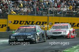 07.09.2003 Zeltweg, Österreich, Marcel Fässler (CHE), AMG-Mercedes, Mercedes-Benz CLK-DTM, leading for Bernd Schneider (GER), Vodafone AMG-Mercedes, Mercedes-Benz CLK-DTM - DTM 2003 in Zeltweg, Grand-Prix-Kurs des A1-Ring, Österreich (Deutsche Tourenwagen Masters)  - Weitere Bilder auf www.xpb.cc, eMail: info@xpb.cc - Belegexemplare senden.  c Copyright: Kennzeichnung mit: Miltenburg / xpb.cc