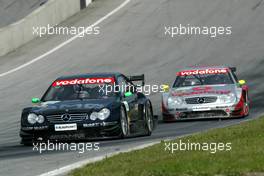 07.09.2003 Zeltweg, Österreich, Marcel Fässler (CHE), AMG-Mercedes, Mercedes-Benz CLK-DTM, leading for Bernd Schneider (GER), Vodafone AMG-Mercedes, Mercedes-Benz CLK-DTM - DTM 2003 in Zeltweg, Grand-Prix-Kurs des A1-Ring, Österreich (Deutsche Tourenwagen Masters)  - Weitere Bilder auf www.xpb.cc, eMail: info@xpb.cc - Belegexemplare senden.  c Copyright: Kennzeichnung mit: Miltenburg / xpb.cc