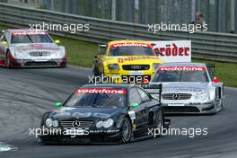 07.09.2003 Zeltweg, Österreich, Re-start of the race, with Marcel Fässler (CHE), AMG-Mercedes, Mercedes-Benz CLK-DTM, leading for Christijan Albers (NED), Express-Service AMG-Mercedes, Mercedes-Benz CLK-DTM, Laurent Aiello (FRA), Hasseröder Abt-Audi, Abt-Audi TT-R, and Bernd Schneider (GER), Vodafone AMG-Mercedes, Mercedes-Benz CLK-DTM - DTM 2003 in Zeltweg, Grand-Prix-Kurs des A1-Ring, Österreich (Deutsche Tourenwagen Masters)  - Weitere Bilder auf www.xpb.cc, eMail: info@xpb.cc - Belegexemplare senden.  c Copyright: Kennzeichnung mit: Miltenburg / xpb.cc