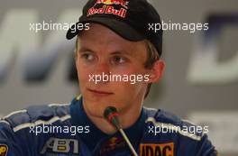 08.06.2003 Klettwitz, Deutschland, Press Conference, Mattias Ekström (SWE), PlayStation 2 Red Bull Abt-Audi, Abt-Audi T T-R (3rd) - DTM 2003 in Klettwitz, EuroSpeedway Lausitz, Lausitzring (Deutsche Tourenwagen Masters)  - Weitere Bilder auf www.xpb.cc, eMail: info@xpb.cc - Belegexemplare senden. c Copyright: Kennzeichnung mit: Miltenburg / xpb.cc