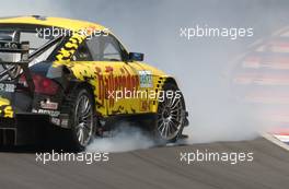 06.06.2003 Klettwitz, Deutschland, Laurent Aiello (FRA), Hasseröder Abt-Audi, Abt-Audi TT-R, spinning into the concrete barrier at the end of the session - DTM 2003 in Klettwitz, EuroSpeedway Lausitz, Lausitzring (Deutsche Tourenwagen Masters)  - Weitere Bilder auf www.xpb.cc, eMail: info@xpb.cc - Belegexemplare senden. c Copyright: Kennzeichnung mit: Miltenburg / xpb.cc