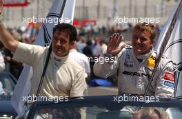 08.06.2003 Klettwitz, Deutschland, Jean Alesi (FRA), AMG-Mercedes, Portrait, and Marcel Fässler (CHE), AMG-Mercedes, Portrait, during the drivers parade - DTM 2003 in Klettwitz, EuroSpeedway Lausitz, Lausitzring (Deutsche Tourenwagen Masters)  - Weitere Bilder auf www.xpb.cc, eMail: info@xpb.cc - Belegexemplare senden. c Copyright: Kennzeichnung mit: Miltenburg / xpb.cc