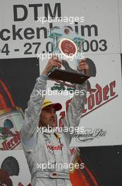 27.04.2003 Hockenheim, Deutschland, Podium, Bernd Schneider (GER), Vodafone AMG-Mercedes, Portrait - DTM 2003 in Hockenheim, Grand-Prix-Kurs des Hockenheimring Baden-Württemberg (Deutsche Tourenwagen Masters)  - Weitere Bilder auf www.xpb.cc, eMail: info@xpb.cc - Belegexemplare senden. c Copyright: Kennzeichnung mit: Miltenburg / xpb.cc