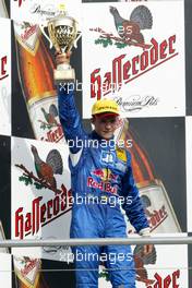 05.10.2003 Hockenheim, Deutschland, Podium, Mattias Ekström (SWE), PlayStation 2 Red Bull Abt-Audi, Abt-Audi TT-R (2nd) - DTM 2003 in Hockenheim, Grand-Prix-Kurs des Hockenheimring Baden-Württemberg (Deutsche Tourenwagen Masters)  - Weitere Bilder auf www.xpb.cc, eMail: info@xpb.cc - Belegexemplare senden.  c Copyright: Kennzeichnung mit: Miltenburg / xpb.cc