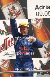 11.05.2003 Adria, Italien, Podium, Mattias Ekström (SWE), PlayStation 2 Red Bull Abt-Audi, Portrait (2nd) - DTM 2003 in Adria, Adria International Raceway (Deutsche Tourenwagen Masters)  - Weitere Bilder auf www.xpb.cc, eMail: info@xpb.cc - Belegexemplare senden. c Copyright: Kennzeichnung mit: Miltenburg / xpb.cc