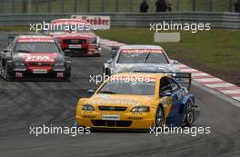 25.05.2003 Nürburg, Deutschland, Jeroen Bleekemolen (NED), OPC Euroteam, Opel Astra V8 Coupé, leading for Thomas Jäger (GER), Original-Teile AMG-Mercedes, Mercedes-Benz CLK-DTM, Timo Scheider (GER), OPC Team Phoenix, Opel Astra V8 Coupé, and Peter Terting (GER), S line Audi Junior Team, Abt-Audi TT-R - DTM 2003 in Nürburg, Grand-Prix-Kurs des Nürburgring (Deutsche Tourenwagen Masters)  - Weitere Bilder auf www.xpb.cc, eMail: info@xpb.cc - Belegexemplare senden. c Copyright: Kennzeichnung mit: Miltenburg / xpb.cc