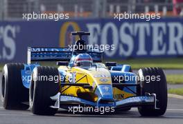 07.03.2003 Melbourne, Australien, MEL, Formel1, Freitag, 1tes freise Training (8.30-10.30am),  Fernando Alonso (E, 08), Mild Seven Renault F1 Team, R203, auf der Strecke (Track) - Albert Park Circuit, (Fosters Australian Grand Prix 2003, Victoria, Australia, Formel 1, F1)  c Copyright: Photos mit - xpb.cc - kennzeichnen, weitere Bilder auf www.xpb.cc, eMail: info@xpb.cc - Belegexemplare senden.