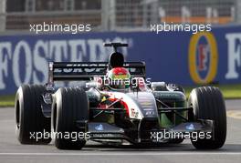 07.03.2003 Melbourne, Australien, MEL, Formel1, Freitag, 1tes freise Training (8.30-10.30am),  Justin Wilson (GB, 18), Minardi Cosworth, PS03, auf der Strecke (Track) - Albert Park Circuit, (Fosters Australian Grand Prix 2003, Victoria, Australia, Formel 1, F1)  c Copyright: Photos mit - xpb.cc - kennzeichnen, weitere Bilder auf www.xpb.cc, eMail: info@xpb.cc - Belegexemplare senden.