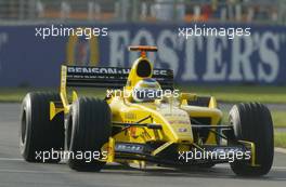 07.03.2003 Melbourne, Australien, MEL, Formel1, Freitag, 1tes freise Training (8.30-10.30am),  Giancarlo Fisichella (I, 11), Jordan Ford, EJ13, auf der Strecke (Track) - Albert Park Circuit, (Fosters Australian Grand Prix 2003, Victoria, Australia, Formel 1, F1)  c Copyright: Photos mit - xpb.cc - kennzeichnen, weitere Bilder auf www.xpb.cc, eMail: info@xpb.cc - Belegexemplare senden.