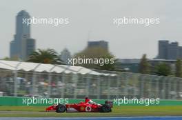 07.03.2003 Melbourne, Australien, MEL, Formel1, Freitag, 1tes Qualifying (1-2pm),  Michael Schumacher (D, 01), Scuderia Ferrari Marlboro, F2002, auf der Strecke (Track) - Albert Park Circuit, (Fosters Australian Grand Prix 2003, Victoria, Australia, Formel 1, F1)  c Copyright: Photos mit - xpb.cc - kennzeichnen, weitere Bilder auf www.xpb.cc, eMail: info@xpb.cc - Belegexemplare senden.