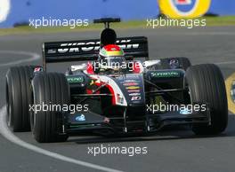 07.03.2003 Melbourne, Australien, MEL, Formel1, Freitag, 2tes freise Training (11-12am),  Justin Wilson (GB, 18), Minardi Cosworth, PS03, auf der Strecke (Track) - Albert Park Circuit, (Fosters Australian Grand Prix 2003, Victoria, Australia, Formel 1, F1)  c Copyright: Photos mit - xpb.cc - kennzeichnen, weitere Bilder auf www.xpb.cc, eMail: info@xpb.cc - Belegexemplare senden.