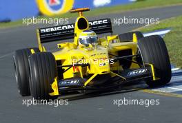 07.03.2003 Melbourne, Australien, MEL, Formel1, Freitag, 2tes freise Training (11-12am),  Giancarlo Fisichella (I, 11), Jordan Ford, EJ13, auf der Strecke (Track)  - Albert Park Circuit, (Fosters Australian Grand Prix 2003, Victoria, Australia, Formel 1, F1)  c Copyright: Photos mit - xpb.cc - kennzeichnen, weitere Bilder auf www.xpb.cc, eMail: info@xpb.cc - Belegexemplare senden.