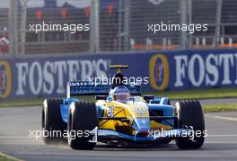 07.03.2003 Melbourne, Australien, MEL, Formel1, Freitag, 1tes freise Training (8.30-10.30am),  Jarno Trulli (I, 07), Mild Seven Renault F1 Team, R203, auf der Strecke (Track) - Albert Park Circuit, (Fosters Australian Grand Prix 2003, Victoria, Australia, Formel 1, F1)  c Copyright: Photos mit - xpb.cc - kennzeichnen, weitere Bilder auf www.xpb.cc, eMail: info@xpb.cc - Belegexemplare senden.