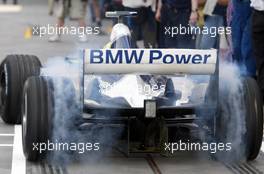 07.03.2003 Melbourne, Australien, MEL, Formel1, Freitag, 2tes freise Training (11-12am),  Ralf Schumacher (D, 04), BMW WilliamsF1 Team, fährt aus der Box (Pit) - Albert Park Circuit, (Fosters Australian Grand Prix 2003, Victoria, Australia, Formel 1, F1)  c Copyright: Photos mit - xpb.cc - kennzeichnen, weitere Bilder auf www.xpb.cc, eMail: info@xpb.cc - Belegexemplare senden.