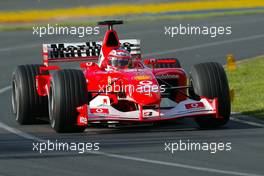 08.03.2003 Melbourne, Australien, MEL, Formel1, Samstag, Training, Rubens Barrichello (BR, 02), Scuderia Ferrari Marlboro, F2002, auf der Strecke (Track) - Albert Park Circuit, (Fosters Australian Grand Prix 2003, Victoria, Australia, Formel 1, F1)  c Copyright: Photos mit - xpb.cc - kennzeichnen, weitere Bilder auf www.xpb.cc, eMail: info@xpb.cc - Belegexemplare senden.