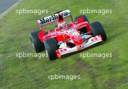 08.03.2003 Melbourne, Australien, MEL, Formel1, Samstag, Training, Rubens Barrichello (BR, 02), Scuderia Ferrari Marlboro, F2002, auf der Strecke (Track)  - Albert Park Circuit, (Fosters Australian Grand Prix 2003, Victoria, Australia, Formel 1, F1)  c Copyright: Photos mit - xpb.cc - kennzeichnen, weitere Bilder auf www.xpb.cc, eMail: info@xpb.cc - Belegexemplare senden.