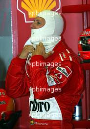 17.05.2003 Spielberg, Österreich, AT, Formel1, Samstag, Michael Schumacher (D, 01, F2003-GA), Scuderia Ferrari Marlboro, in der Box (Pit) - Formel 1 Grand Prix (GP) von Austria 2003 auf dem A1 Ring, Oesterreich, Zeltweg, Spielberg, Austria - Weitere Bilder auf www.xpb.cc, eMail: info@xpb.cc - Belegexemplare senden. Abdruck ist honorarpflichtig. c Copyrightnachweis: xpb.cc