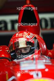 03.05.2003 Granollers, Spanien, BCN, Formel1, Samstag, Qualifying, Michael Schumacher (D, 01, F2003-GA), Scuderia Ferrari Marlboro, fährt aus der Box (Pit) - (Barcelona, Spanien, Spain, Circuit de Catalunya, Grand Prix of Spain 2003, Formel 1, F1)  - Weitere Bilder auf www.xpb.cc, eMail: info@xpb.cc - Belegexemplare senden. Abdruck ist honorarpflichtig. c Copyrightnachweis: xpb.cc