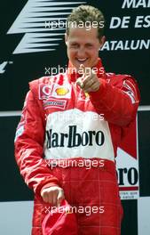 04.05.2003 Granollers, Spanien, BCN, Formel1, Sonntag, Podium, GP von Spanien, Michael Schumacher (D, Ferrari) - (Barcelona, Spanien, Spain, Circuit de Catalunya, Grand Prix of Spain 2003, Formel 1, F1)  - Weitere Bilder auf www.xpb.cc, eMail: info@xpb.cc - Belegexemplare senden. Abdruck ist honorarpflichtig. c Copyrightnachweis: xpb.cc