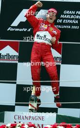 04.05.2003 Granollers, Spanien, BCN, Formel1, Sonntag, Podium, GP von Spanien, Michael Schumacher (D, Ferrari) - (Barcelona, Spanien, Spain, Circuit de Catalunya, Grand Prix of Spain 2003, Formel 1, F1)  - Weitere Bilder auf www.xpb.cc, eMail: info@xpb.cc - Belegexemplare senden. Abdruck ist honorarpflichtig. c Copyrightnachweis: xpb.cc