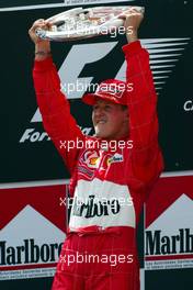 04.05.2003 Granollers, Spanien, BCN, Formel1, Sonntag, Podium, GP von Spanien, Michael Schumacher (D, Ferrari) - (Barcelona, Spanien, Spain, Circuit de Catalunya, Grand Prix of Spain 2003, Formel 1, F1)  - Weitere Bilder auf www.xpb.cc, eMail: info@xpb.cc - Belegexemplare senden. Abdruck ist honorarpflichtig. c Copyrightnachweis: xpb.cc