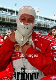 04.05.2003 Granollers, Spanien, BCN, Formel1, Sonntag, GRID, GP von Spanien, Michael Schumacher (D, 01), Scuderia Ferrari Marlboro, Portrait - (Barcelona, Spanien, Spain, Circuit de Catalunya, Grand Prix of Spain 2003, Formel 1, F1)  - Weitere Bilder auf www.xpb.cc, eMail: info@xpb.cc - Belegexemplare senden. Abdruck ist honorarpflichtig. c Copyrightnachweis: xpb.cc