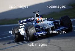 14.01.2003 Barcelona, Spanien, BCN, Formel1 Tests, Dienstag, hier: Testfahrer Olivier Beretta (BMW WilliamsF1) auf der Strecke (Track) - Circuit de Catalunia in Granollers bei Barcelona (Januar, Testfahrten, Spain, Formel 1, F1, 2003)  c Copyright: Photos mit - xpb.cc - kennzeichnen, weitere Bilder auf der Bilddatenbank