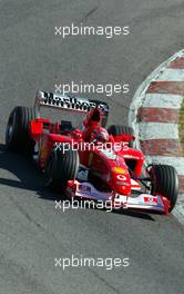 21.01.2003 Barcelona, Spanien, BCN, Formel1 Tests, Dienstag, erster Einsatz nach der Winterpause von Michael Schumacher (D), Scuderia Ferrari Marlboro, auf der Strecke (Track) - Circuit de Catalunia in Granollers bei Barcelona (Januar, Testfahrten, Spain, Formel 1, F1, 2003)  c Copyright: Photos mit - xpb.cc - kennzeichnen, weitere Bilder auf der Bilddatenbank