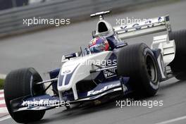 13.06.2003 Montreal, Kanada, CAN, Formel1, Freitag, Juan-Pablo Montoya (Juan Pablo, CO, 03), BMW WilliamsF1 Team, FW25, auf der Strecke (Track) - Formel 1 Grand Prix (GP) von Kanada 2003 auf dem Circuit Gilles Villeneuve, Ile Notre-Dame, Canada, Quebec, F1 - Weitere Bilder auf www.xpb.cc, eMail: info@xpb.cc - Belegexemplare senden. Abdruck ist honorarpflichtig. c Copyrightnachweis: xpb.cc