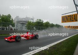 14.06.2003 Montreal, Kanada, CAN, Formel1, Samstag, Rubens Barrichello (BR, 02), Scuderia Ferrari Marlboro, F2003-GA, auf der Strecke (Track)  - Formel 1 Grand Prix (GP) von Kanada 2003 auf dem Circuit Gilles Villeneuve, Ile Notre-Dame, Canada, Quebec, F1 - Weitere Bilder auf www.xpb.cc, eMail: info@xpb.cc - Belegexemplare senden. Abdruck ist honorarpflichtig. c Copyrightnachweis: xpb.cc