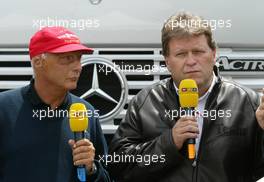 05.07.2003 Magny - Cours, Frankreich, F1, Samstag, Niki Lauda, Norbert Haug (Mercedes, Motorsportchef), Portrait - Magny - Cours, Circuit de Nevers, Formel 1 Grand Prix (GP) von Frankreich 2003, France, Nevers - Alle Bilder auf www.xpb.cc, eMail: info@xpb.cc - Abdruck ist honorarpflichtig. c Copyrightnachweis: xpb.cc