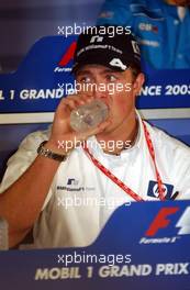03.07.2003 Magny - Cours, Frankreich, F1, Donnerstag, FIA Pressekonferenz mit Ralf Schumacher (D, BMW WilliamsF1) - Magny - Cours, Circuit de Nevers, Formel 1 Grand Prix (GP) von Frankreich 2003, France, Nevers - Alle Bilder auf www.xpb.cc, eMail: info@xpb.cc - Abdruck ist honorarpflichtig. c Copyrightnachweis: xpb.cc
