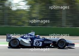 01.08.2003 Mannheim, Deutschland, F1 am Hockenheimring, Juan-Pablo Montoya (Juan Pablo, CO, 03), BMW WilliamsF1 Team, FW25, auf der Strecke (Track) - Freitag, Formel 1 Grand Prix (GP), Großer Preis von Deutschland 2003 (Länge 4.574m, Baden Württemberg) - Alle Bilder auf www.xpb.cc, eMail: info@xpb.cc - Abdruck ist honorarpflichtig. c Copyrightnachweis: xpb.cc