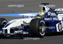 02.08.2003 Mannheim, Deutschland, F1 am Hockenheimring, Ralf Schumacher (D, 04), BMW WilliamsF1 Team, FW25, auf der Strecke (Track) - Samstag, Formel 1 Grand Prix (GP), Großer Preis von Deutschland 2003 (Länge 4.574m, Baden Württemberg) - Alle Bilder auf www.xpb.cc, eMail: info@xpb.cc - Abdruck ist honorarpflichtig. c Copyrightnachweis: xpb.cc