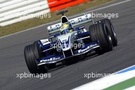 02.08.2003 Mannheim, Deutschland, F1 am Hockenheimring, Ralf Schumacher (D, 04), BMW WilliamsF1 Team, FW25, auf der Strecke (Track) - Samstag, Formel 1 Grand Prix (GP), Großer Preis von Deutschland 2003 (Länge 4.574m, Baden Württemberg) - Alle Bilder auf www.xpb.cc, eMail: info@xpb.cc - Abdruck ist honorarpflichtig. c Copyrightnachweis: xpb.cc