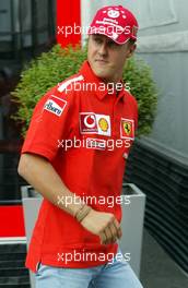 21.08.2003 Budapest, Ungarn, F1 in Budapest, Donnerstag, Michael Schumacher (D, 01), Scuderia Ferrari Marlboro, Portrait - Formel 1 Grand Prix (GP) von Ungarn 2003 (Hungaroring, Budapest) - Weitere Bilder auf www.xpb.cc, eMail: info@xpb.cc - Belegexemplare senden. Abdruck ist honorarpflichtig. c Copyrightnachweis: xpb.cc