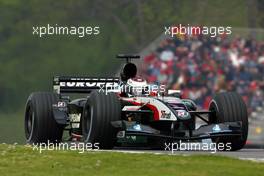 19.04.2003 Imola, San Marino, SM, Formel1, Samstag, Qualifying, Jos Verstappen (NL, 19), Minardi Cosworth, PS03, auf der Strecke (Track) - (Imola, Autodromo Enzo e Dino Ferrari, 4,933 km - Grand Prix of San Marino 2003, Formel 1, F1)  - Weitere Bilder auf www.xpb.cc, eMail: info@xpb.cc - Belegexemplare senden. Abdruck ist honorarpflichtig. c Copyrightnachweis: xpb.cc