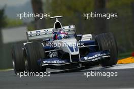 19.04.2003 Imola, San Marino, SM, Formel1, Samstag, Qualifying, Juan-Pablo Montoya (Juan Pablo, CO, 03), BMW WilliamsF1 Team, FW25, auf der Strecke (Track) - (Imola, Autodromo Enzo e Dino Ferrari, 4,933 km - Grand Prix of San Marino 2003, Formel 1, F1)  - Weitere Bilder auf www.xpb.cc, eMail: info@xpb.cc - Belegexemplare senden. Abdruck ist honorarpflichtig. c Copyrightnachweis: xpb.cc