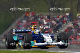 19.04.2003 Imola, San Marino, SM, Formel1, Samstag, Qualifying, Nick Heidfeld (D, 09), Sauber Petronas, C22, auf der Strecke (Track) - (Imola, Autodromo Enzo e Dino Ferrari, 4,933 km - Grand Prix of San Marino 2003, Formel 1, F1)  - Weitere Bilder auf www.xpb.cc, eMail: info@xpb.cc - Belegexemplare senden. Abdruck ist honorarpflichtig. c Copyrightnachweis: xpb.cc