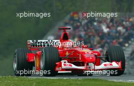 19.04.2003 Imola, San Marino, SM, Formel1, Samstag, Qualifying, Michael Schumacher (D, 01), Scuderia Ferrari Marlboro, F2002, auf der Strecke (Track) - (Imola, Autodromo Enzo e Dino Ferrari, 4,933 km - Grand Prix of San Marino 2003, Formel 1, F1)  - Weitere Bilder auf www.xpb.cc, eMail: info@xpb.cc - Belegexemplare senden. Abdruck ist honorarpflichtig. c Copyrightnachweis: xpb.cc