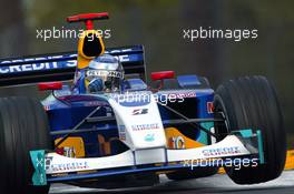 19.04.2003 Imola, San Marino, SM, Formel1, Samstag, Nick Heidfeld (D, 09), Sauber Petronas, C22, auf der Strecke (Track) - (Imola, Autodromo Enzo e Dino Ferrari, 4,933 km - Grand Prix of San Marino 2003, Formel 1, F1)  - Weitere Bilder auf www.xpb.cc, eMail: info@xpb.cc - Belegexemplare senden. Abdruck ist honorarpflichtig. c Copyrightnachweis: xpb.cc