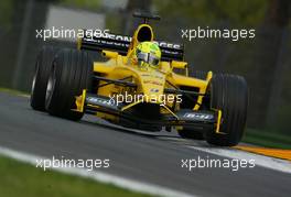 19.04.2003 Imola, San Marino, SM, Formel1, Samstag, Qualifying, Ralph Fireman (GB, 12), Jordan Ford, EJ13, auf der Strecke (Track) - (Imola, Autodromo Enzo e Dino Ferrari, 4,933 km - Grand Prix of San Marino 2003, Formel 1, F1)  - Weitere Bilder auf www.xpb.cc, eMail: info@xpb.cc - Belegexemplare senden. Abdruck ist honorarpflichtig. c Copyrightnachweis: xpb.cc