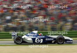 20.04.2003 Imola, San Marino, SM, Formel1, Sonntag (Ostern), Rennen, Ralf Schumacher (D, 04), BMW WilliamsF1 Team, FW25, auf der Strecke (Track) - (Imola, Autodromo Enzo e Dino Ferrari, 4,933 km - Grand Prix of San Marino 2003, Formel 1, F1)  - Weitere Bilder auf www.xpb.cc, eMail: info@xpb.cc - Belegexemplare senden. Abdruck ist honorarpflichtig. c Copyrightnachweis: xpb.cc