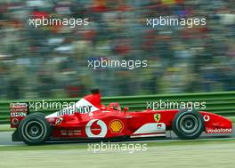 20.04.2003 Imola, San Marino, SM, Formel1, Sonntag (Ostern), Rennen, Michael Schumacher (D, 01), Scuderia Ferrari Marlboro, F2002, auf der Strecke (Track)  (Imola, Autodromo Enzo e Dino Ferrari, 4,933 km - Grand Prix of San Marino 2003, Formel 1, F1)  - Weitere Bilder auf www.xpb.cc, eMail: info@xpb.cc - Belegexemplare senden. Abdruck ist honorarpflichtig. c Copyrightnachweis: xpb.cc