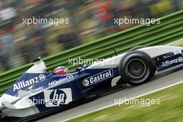 20.04.2003 Imola, San Marino, SM, Formel1, Sonntag (Ostern), Rennen, Juan-Pablo Montoya (Juan Pablo, CO, 03), BMW WilliamsF1 Team, FW25, auf der Strecke (Track) - (Imola, Autodromo Enzo e Dino Ferrari, 4,933 km - Grand Prix of San Marino 2003, Formel 1, F1)  - Weitere Bilder auf www.xpb.cc, eMail: info@xpb.cc - Belegexemplare senden. Abdruck ist honorarpflichtig. c Copyrightnachweis: xpb.cc