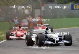 20.04.2003 Imola, San Marino, SM, Formel1, Sonntag (Ostern), Rennen, Ralf Schumacher (D, 04), BMW WilliamsF1 Team, FW25, auf der Strecke (Track) - (Imola, Autodromo Enzo e Dino Ferrari, 4,933 km - Grand Prix of San Marino 2003, Formel 1, F1)  - Weitere Bilder auf www.xpb.cc, eMail: info@xpb.cc - Belegexemplare senden. Abdruck ist honorarpflichtig. c Copyrightnachweis: xpb.cc