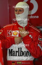 31.05.2003 Monte Carlo, Monaco, F1 in Monaco, Samstag, Michael Schumacher (D, 01, F2003-GA), Scuderia Ferrari Marlboro, in der Box (Pit) - 61ter Formel 1 Grand Prix (GP) von Monaco 2003, Monte Carlo, Fürstentum Monaco - Weitere Bilder auf www.xpb.cc, eMail: info@xpb.cc - Belegexemplare senden. Abdruck ist honorarpflichtig. c Copyrightnachweis: xpb.cc