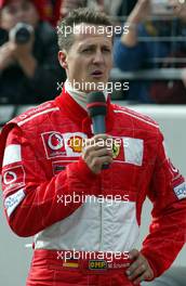 07.09.2003 Nürburg, Deutschland, Michael Schumacher Fan-Tag am Nürburgring, Sonntag, Michael Schumacher (D, 01), Scuderia Ferrari Marlboro, Portrait - Formel 1, 2003, Nuerburg, Germany - Weitere Bilder auf www.xpb.cc, eMail: info@xpb.cc - Abdruck ist honorarpflichtig. c Copyrightnachweis: xpb.cc