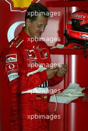 22.03.2003 Sepang, Malaysia, KUL, Formel1, Samstag, 2tes Qualifying, Michael Schumacher (D, 01), Scuderia Ferrari Marlboro, Portrait - Sepang International Circuit, (GP in Malaysia 2003, Kuala Lumpur, Formel 1, F1)  c Copyright: Photos mit - xpb.cc - kennzeichnen, weitere Bilder auf www.xpb.cc, eMail: info@xpb.cc - Belegexemplare senden.